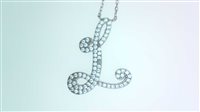 Halskette Venerio Dame Alfabeto in Silber Zirconia L CORSIVO ZIRC AG - L CORSIVO ZIRC AG